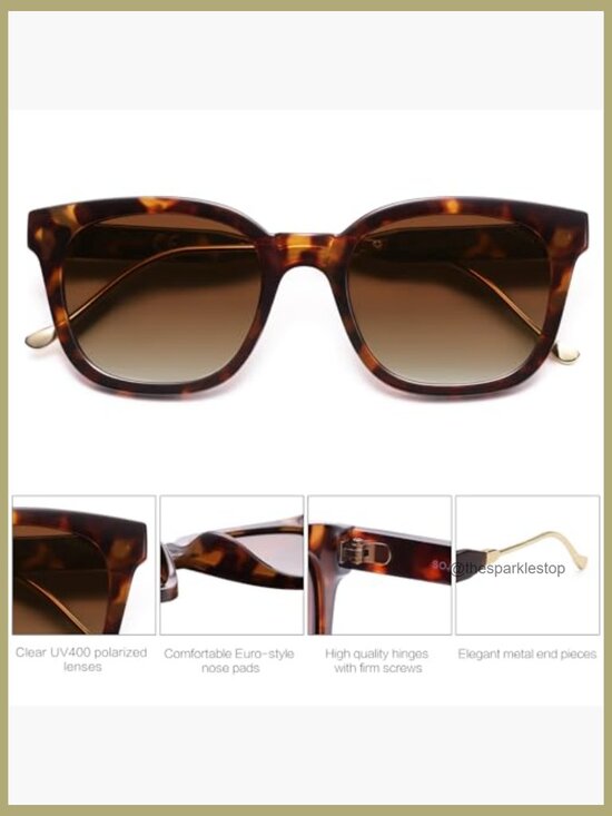 Classic Square Polarized Sunglasses UV400 Retro Trendy Sunnies main image 6